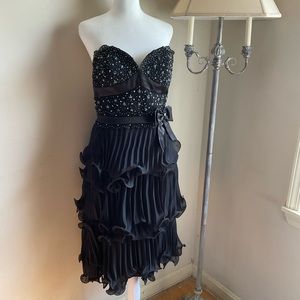 Bedazzled Black evening gown Vintage 90s